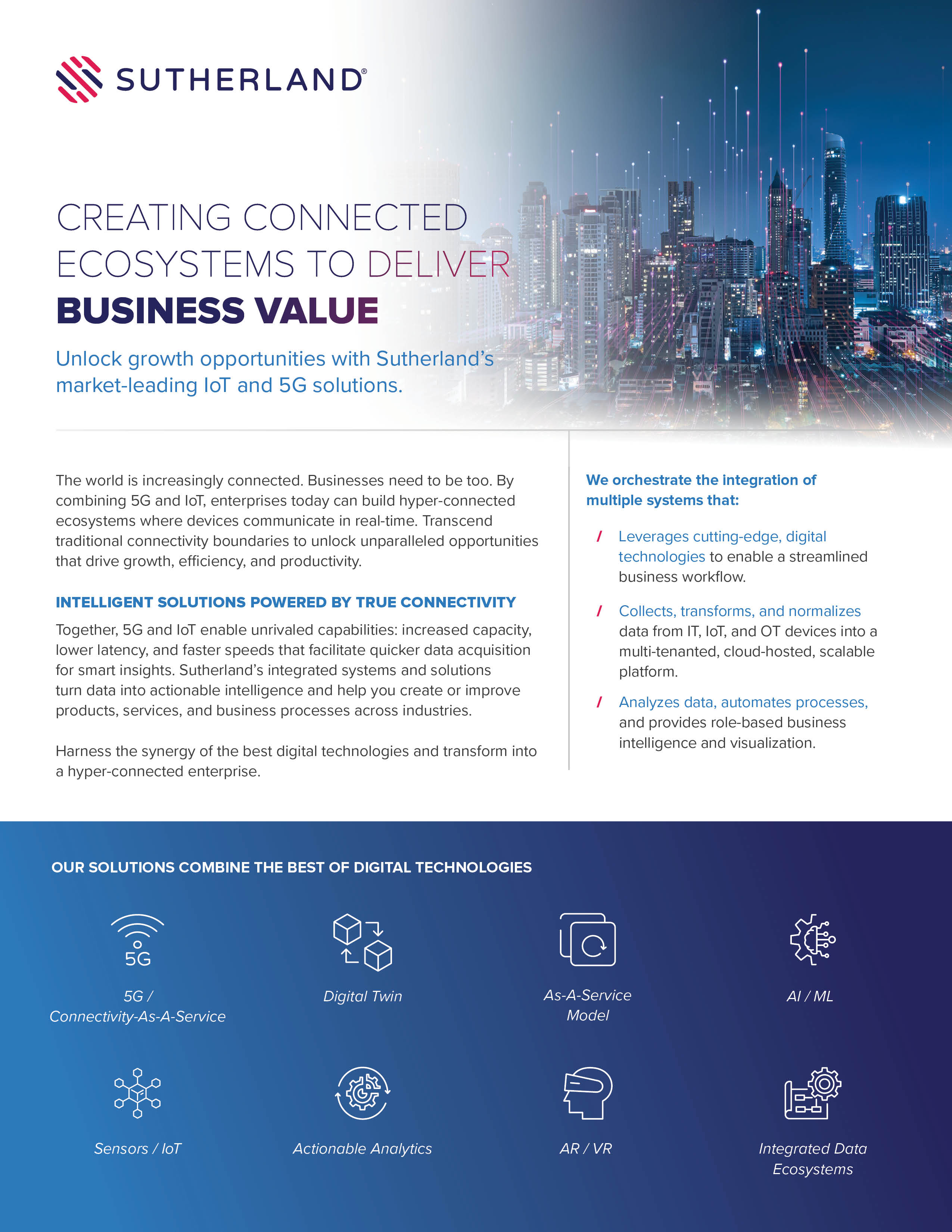 Unlock growth opportunities with Sutherland’s market-leading IoT and 5G solutions
